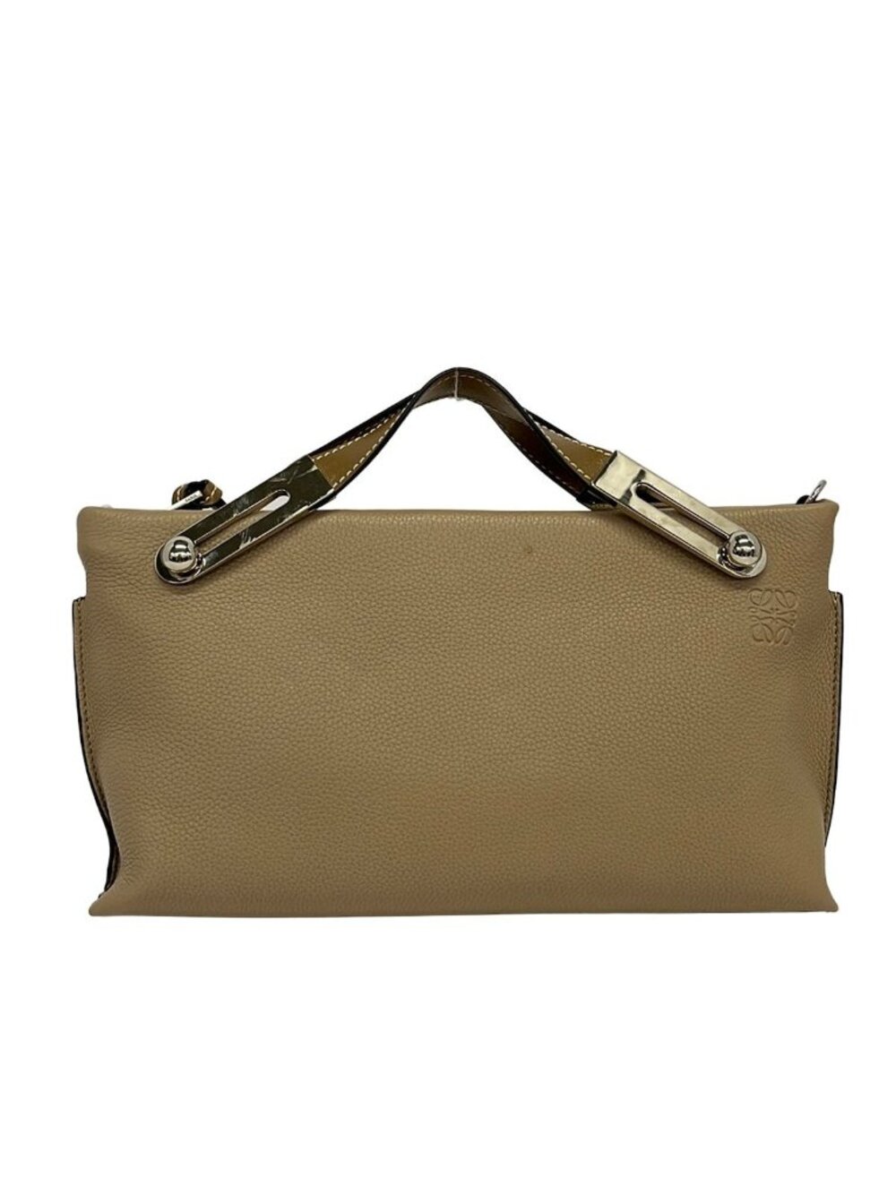 Loewe Handbag Missy Gray Beige Leather